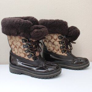 Coach Leonora Signature Faux Fur Winter Boots